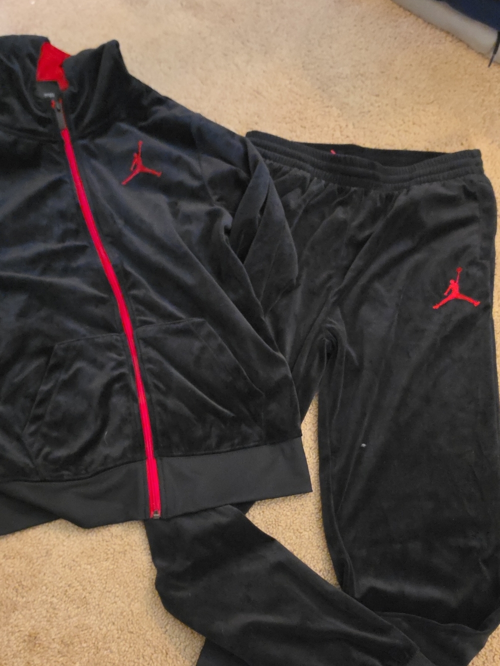 Jordan Kids Black Set with Red Accents